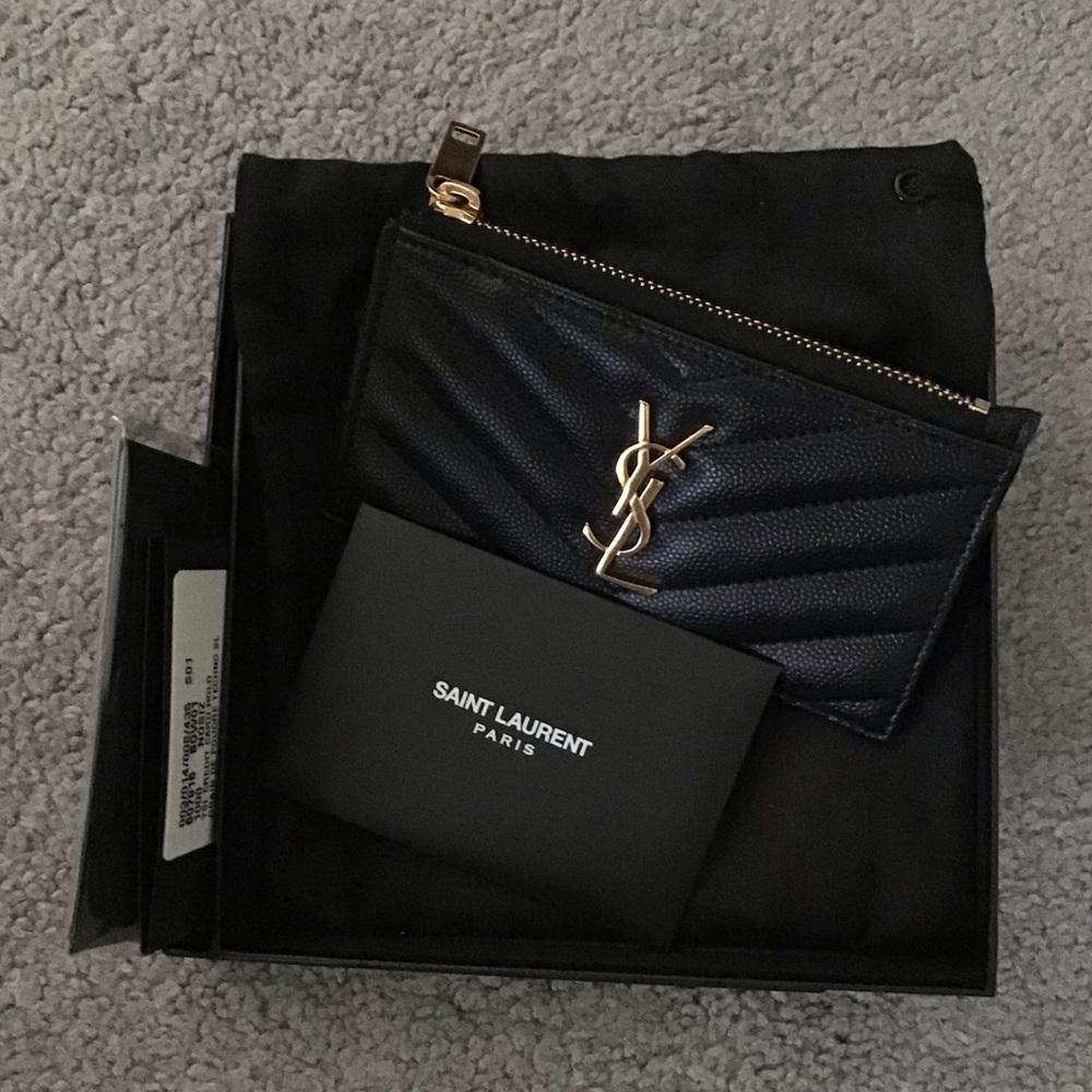 ❌SOLD❌YSL Monogram Fragments Zippered Card Case